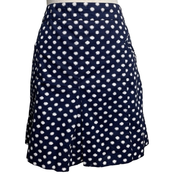 Boden A-Line Skirt Starburst Star Print Navy Blue/White Front Box Pleat Size 10R - Picture 1 of 13